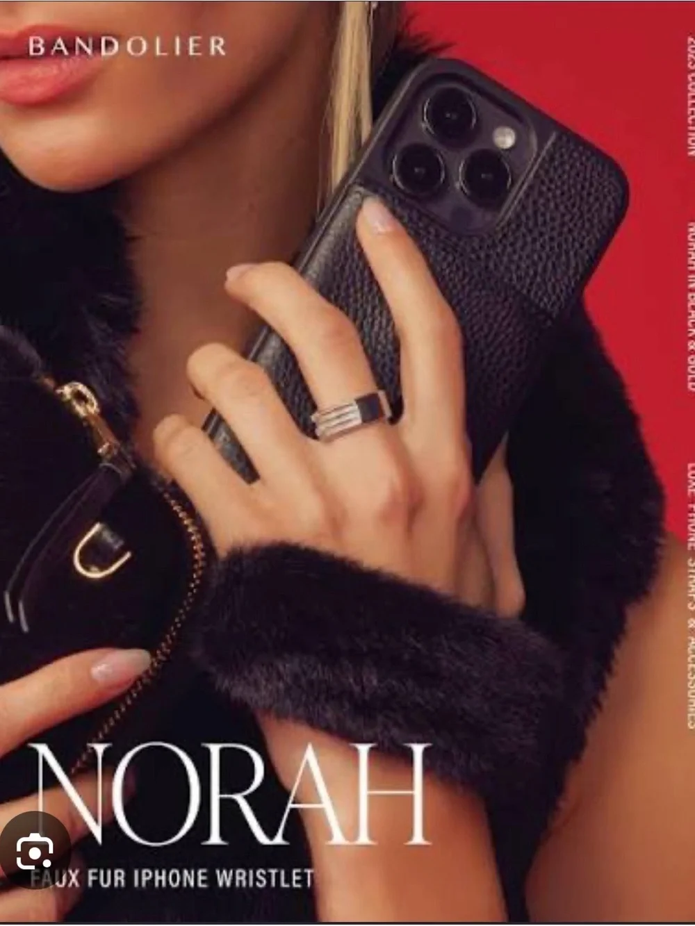 Bandolier - Norah Faux Fur Wristlet